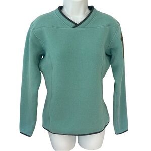 Arc’teryx women’s blue green Polartec pull over knit sweater fleece size small
